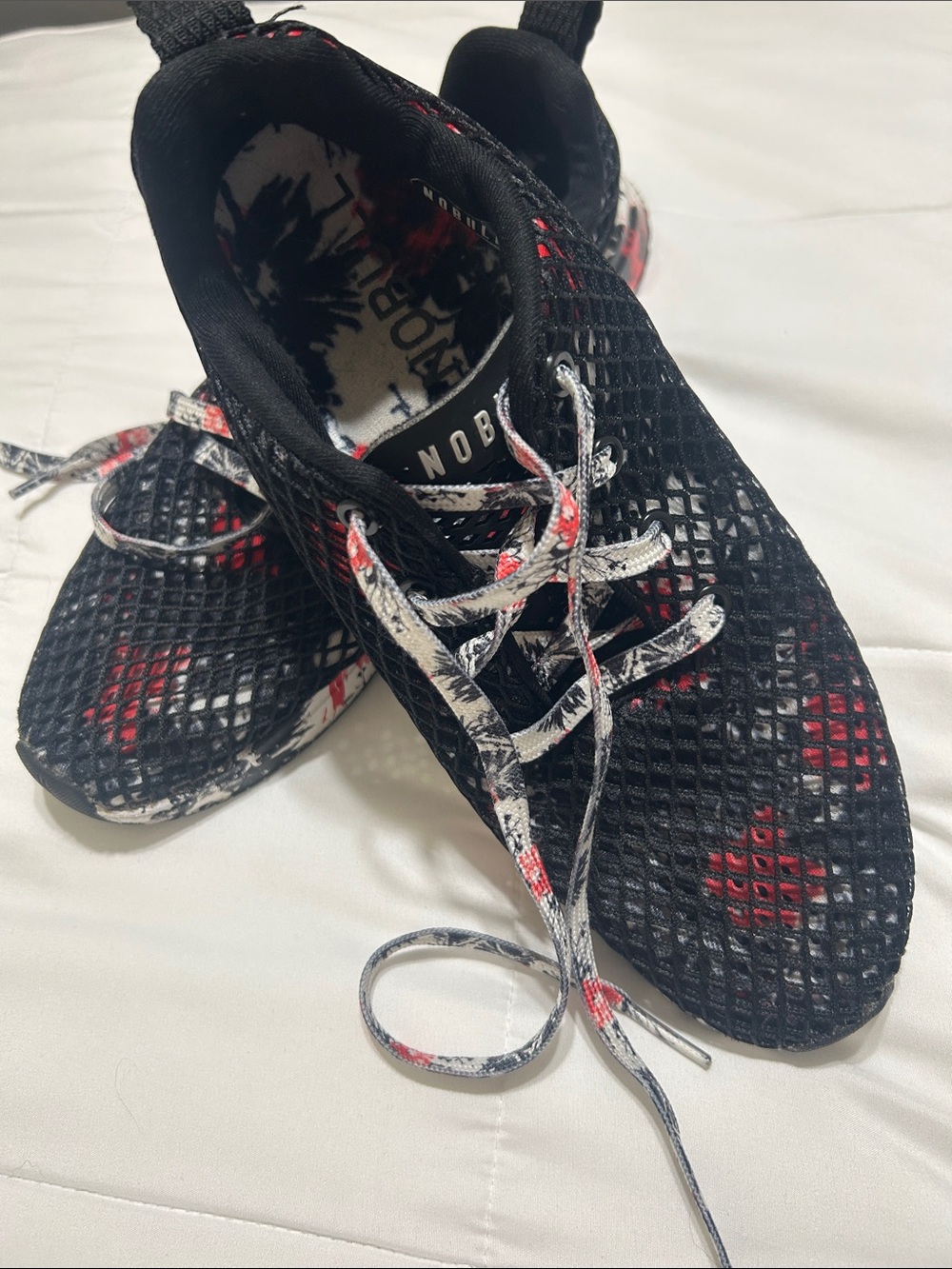NoBull mesh Black and Red Women's Athletic Sneakers